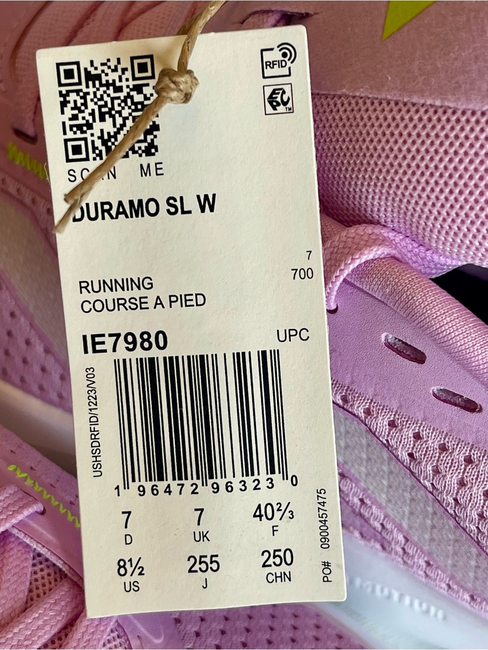 NIB ADIDAS WOMENS DURAMO SL LIGHTMOTION RUNNING SHOES BLISS LILAC SIZE 8.5 - Picture 11 of 12